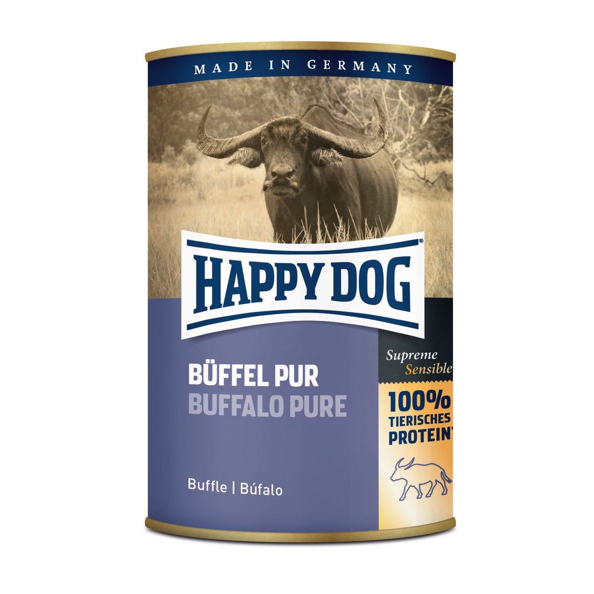 Happy Dog Nassfutter Dosen Büffel Pur – 12x400g