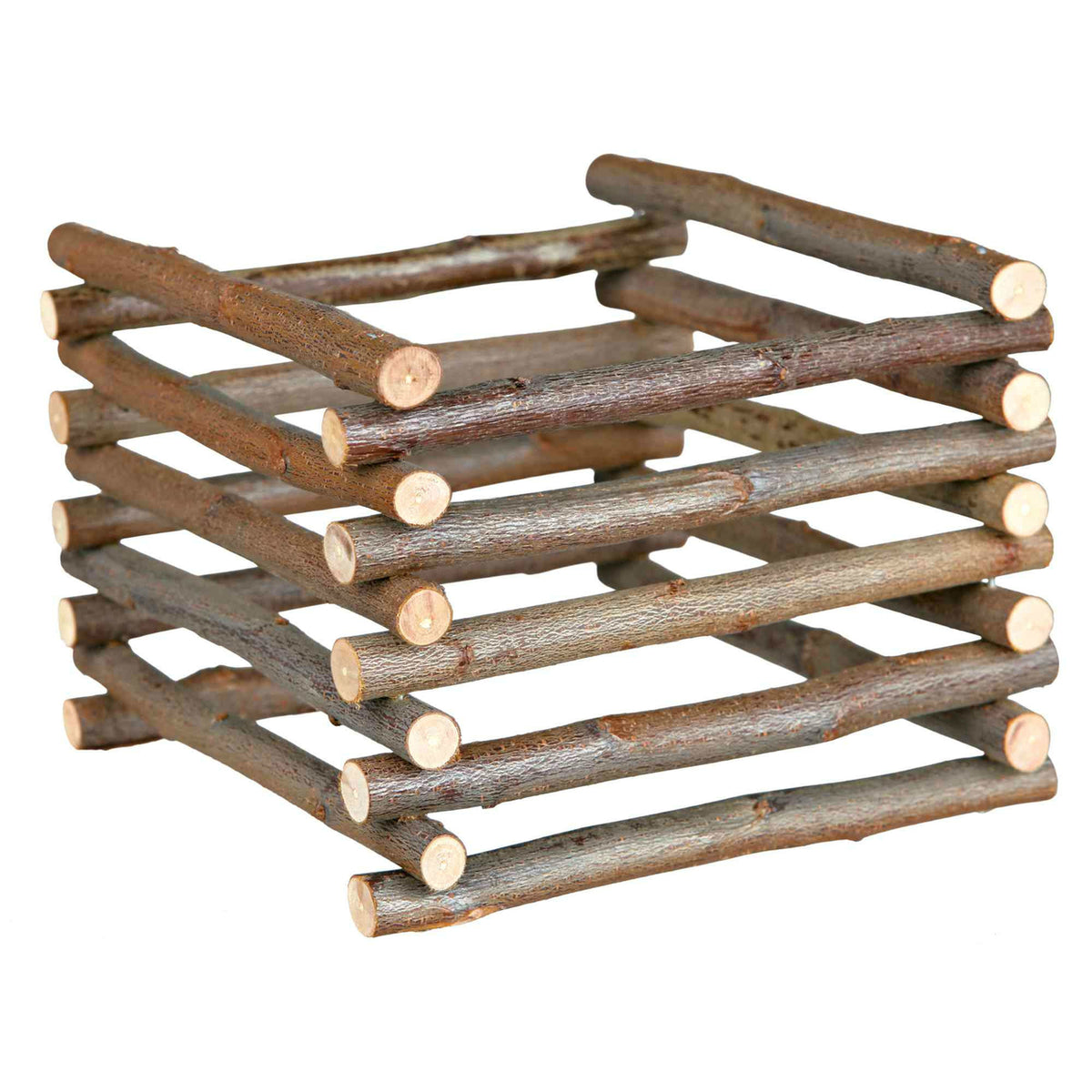Heuraufe aus Holz zum Aufstellen – 15 × 11 × 15 cm