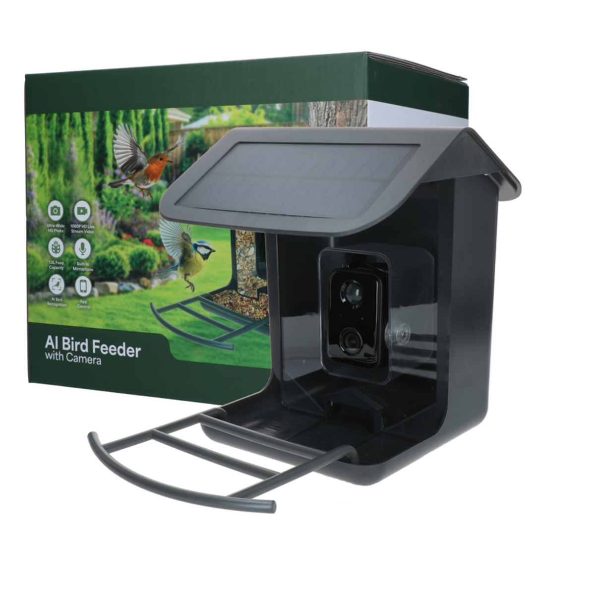 AI Bird Feeder mit HD-Kamera und KI-Erkennung – 20,8 x 20,1 x 24,2 cm