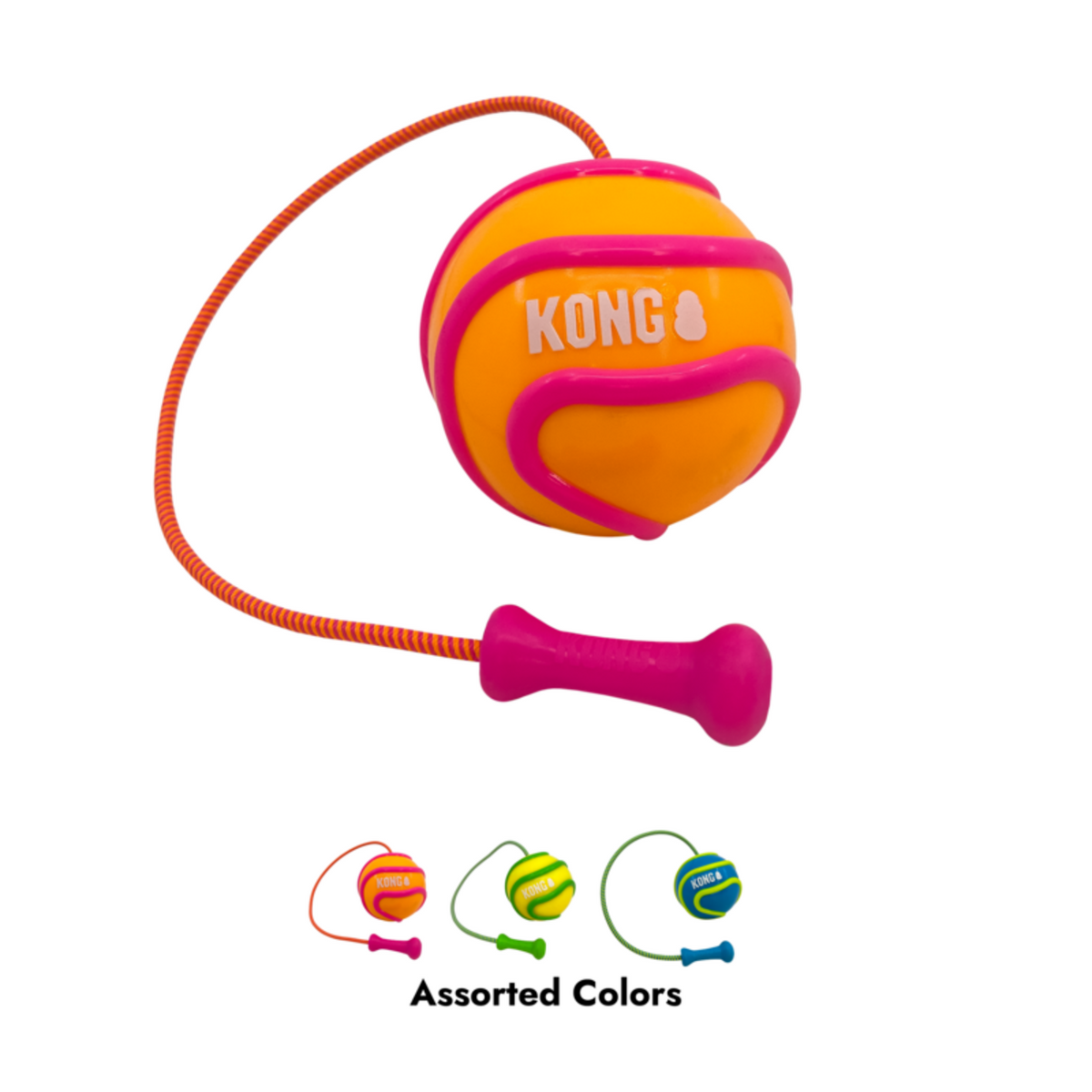 KONG Bunji High-Viz Ball - Der leuchtende Spaß für deinen Hund! – Ø 8 cm