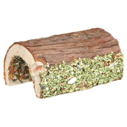 Holz Brücke Kaninchen und Kleinnager mit Gemüse und Nüssen – 16 × 8 × 20 cm, 135 g