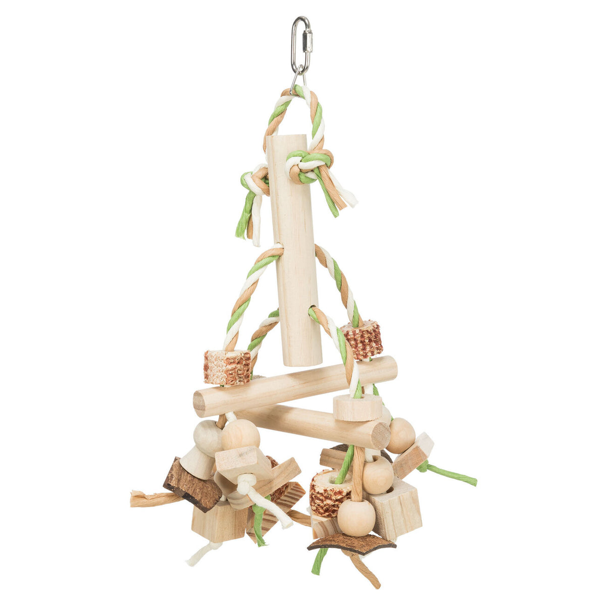 Holzspielzeug für Vögel bunt