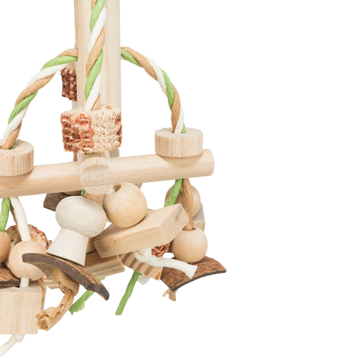 Holzspielzeug für Vögel bunt