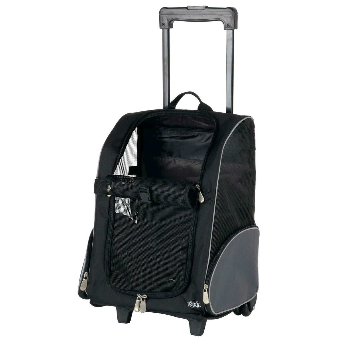 Hundetrolley Rucksack 2in1 – 36 × 50 × 27 cm, Nylon, schwarz - 2,48 kg, für Hunde bis 8kg