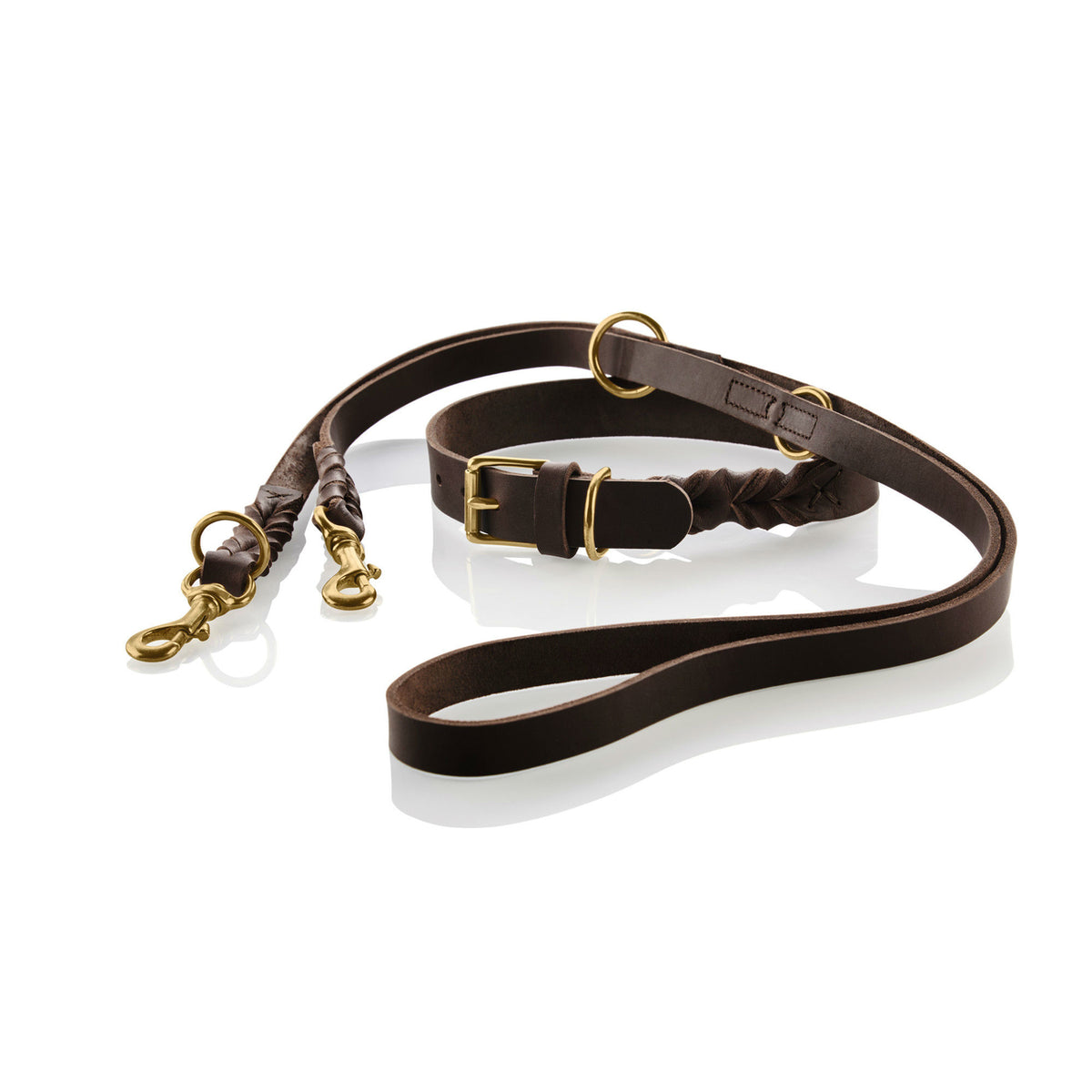 Hunter Hundeleine Leder Sansibar Solid