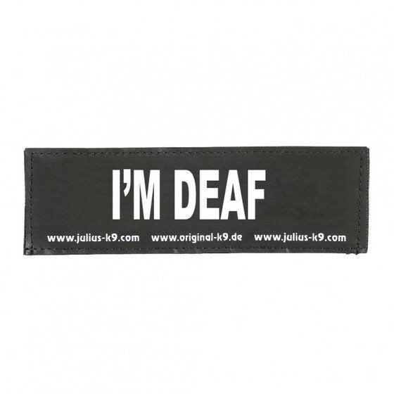 Julius K9 Logo Klettsticker groß G-L – I'M DEAF