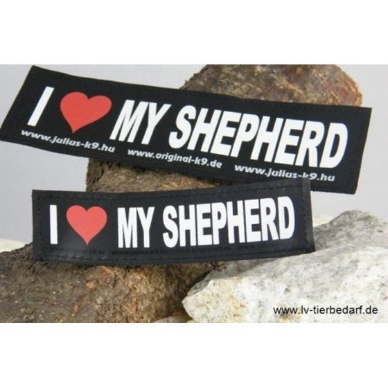 Julius K9 Logo Klettsticker groß G-L – I LOVE MY SHEPHERD