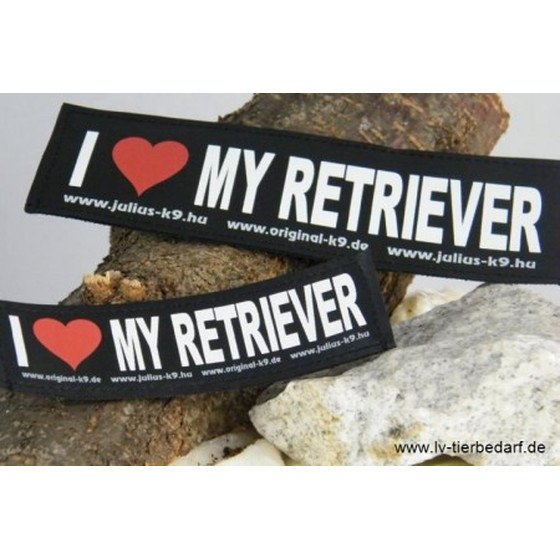 Julius K9 Logo Klettsticker groß G-L – I LOVE MY RETRIEVER