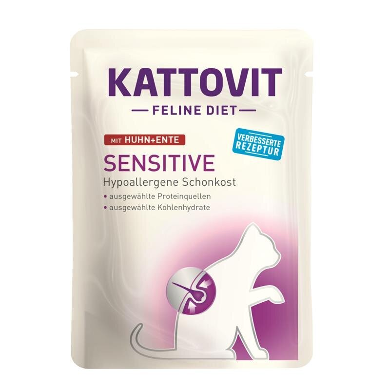 Kattovit Feline Diet Sensitive Portionsbeutel – Huhn + Ente 24x85g