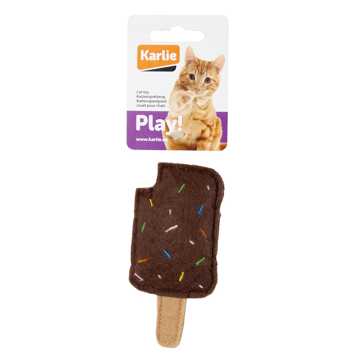 Katzenspielzeug aus Textil – Eiscreme - L:11 cm