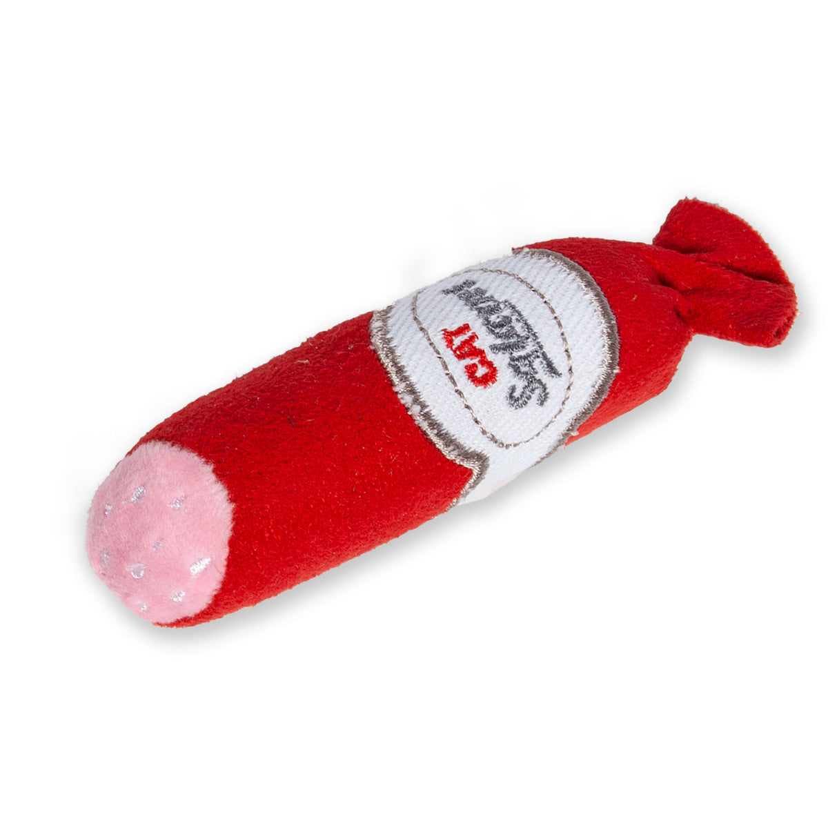 Katzenspielzeug aus Textil – Salami - L: 11.5 cm