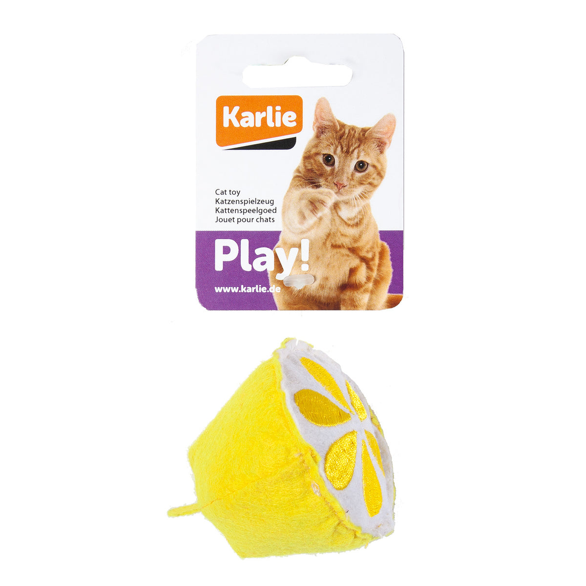 Katzenspielzeug aus Textil – Limone - L: 6.5 cm