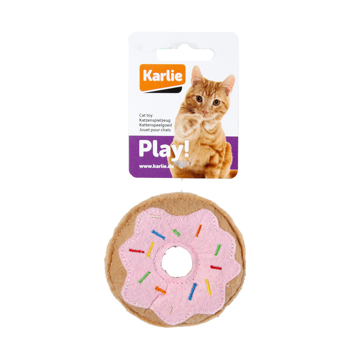 Katzenspielzeug aus Textil – Donut - L: 7.5 cm