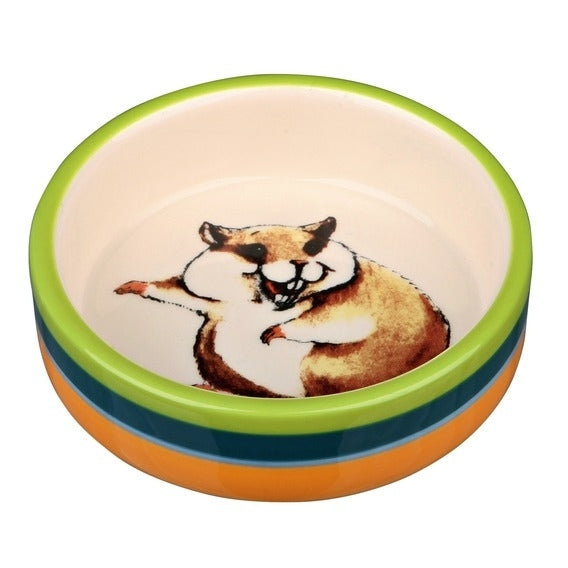 Keramiknapf bunt für Kleintiere – Hamster, 80 ml/ø 8 cm, bunt/creme