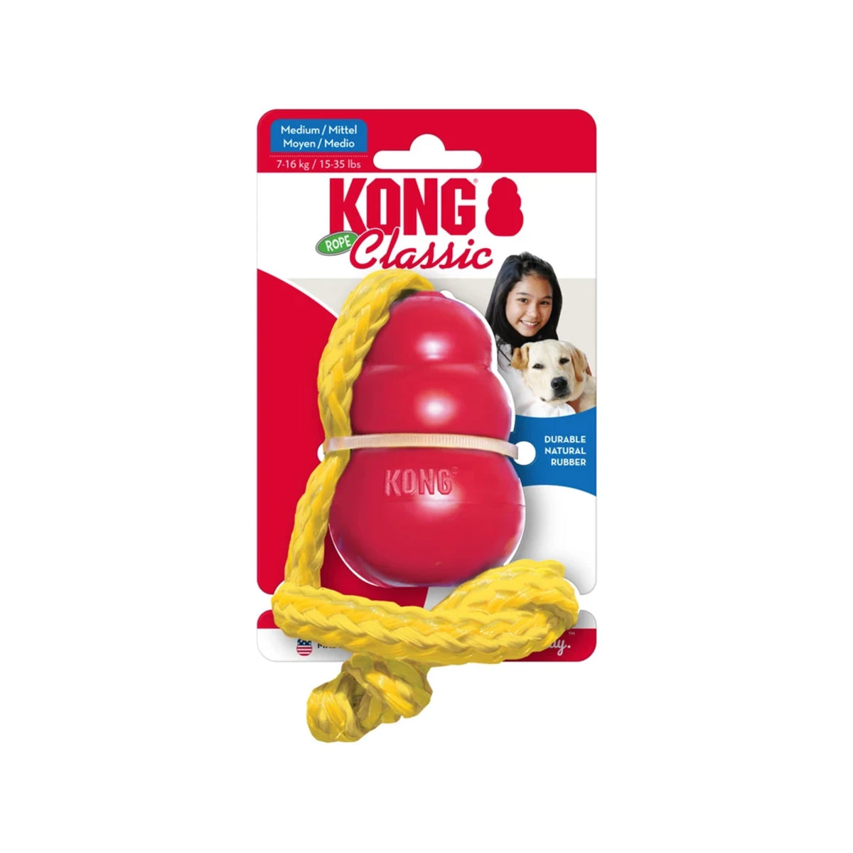 Hundespielzeug KONG Classic mit Seil