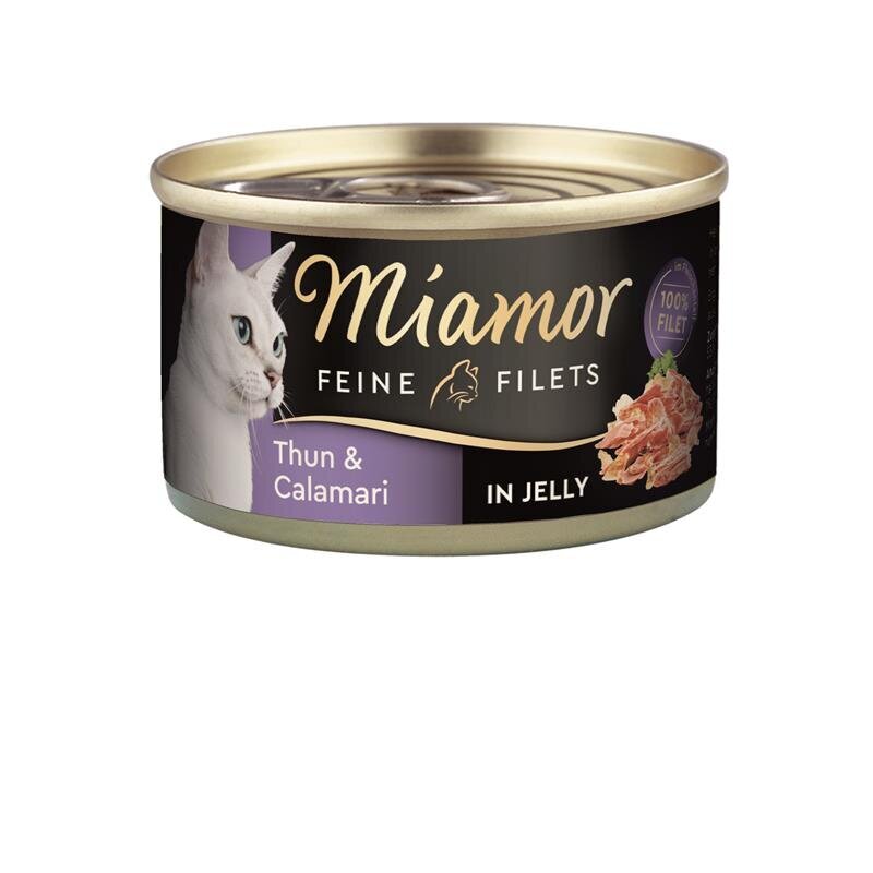 Miamor Feine Filets Dosen Katzenfutter – Thunfisch & Calamari 24x100g