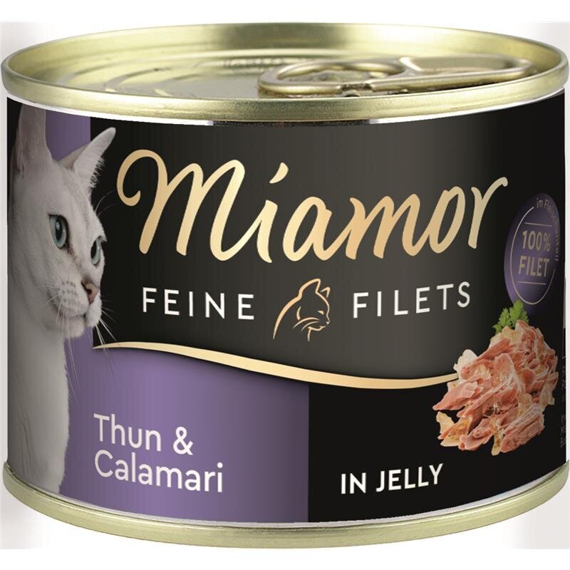 Miamor Feine Filets Dosen Katzenfutter – Thunfisch & Calamari 12x185g