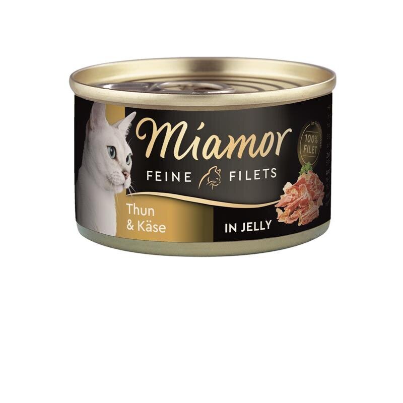 Miamor Feine Filets Dosen Katzenfutter – Thunfisch & Käse 24x100g