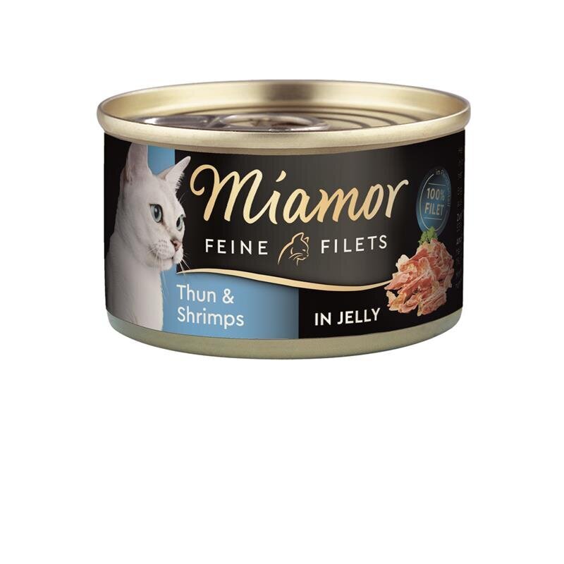 Miamor Feine Filets Dosen Katzenfutter – Thunfisch & Shrimps 24x100g