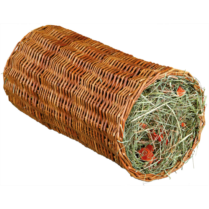 Nager Natur Snack Weidentunnel mit Heu – mit Heu/Karotte, Meerschweinchen, ø 15 × 33 cm, 110 g