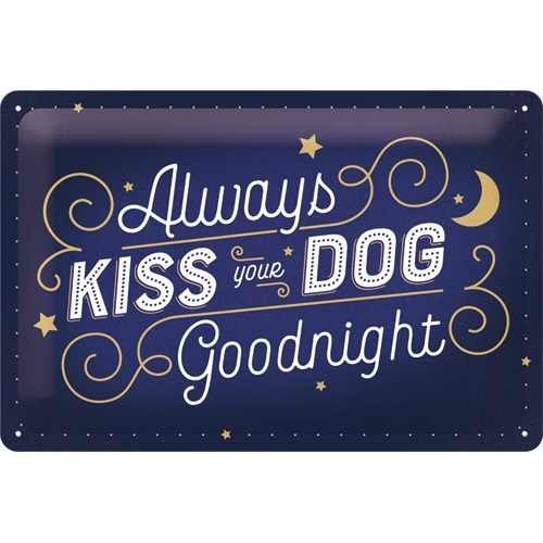 Nostalgic-Art Kiss Your Dog, Blechschild – 20 x 30 cm