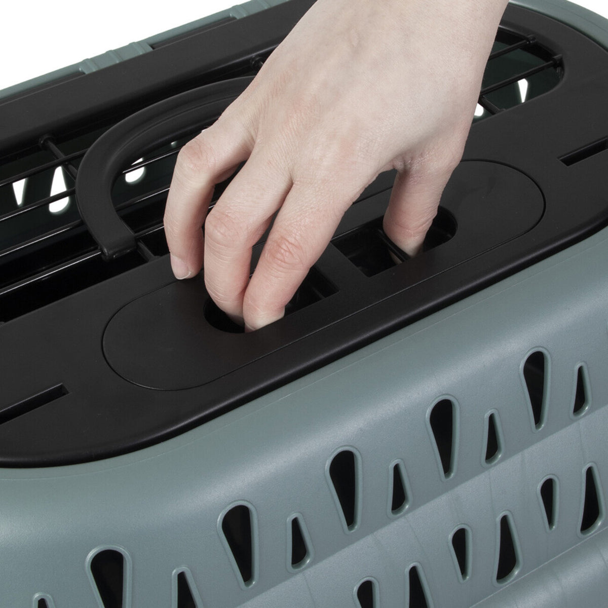 Katzen Hunde Transportbox Top Load – Pearl Green Frost