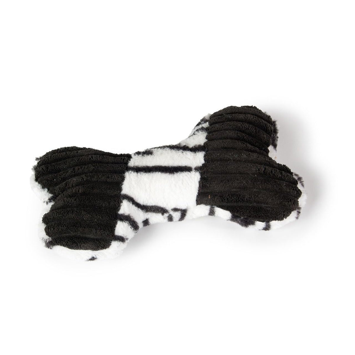 Plüschknochen Safari für Hunde – Myca - L: 18 cm schwarz-weiss