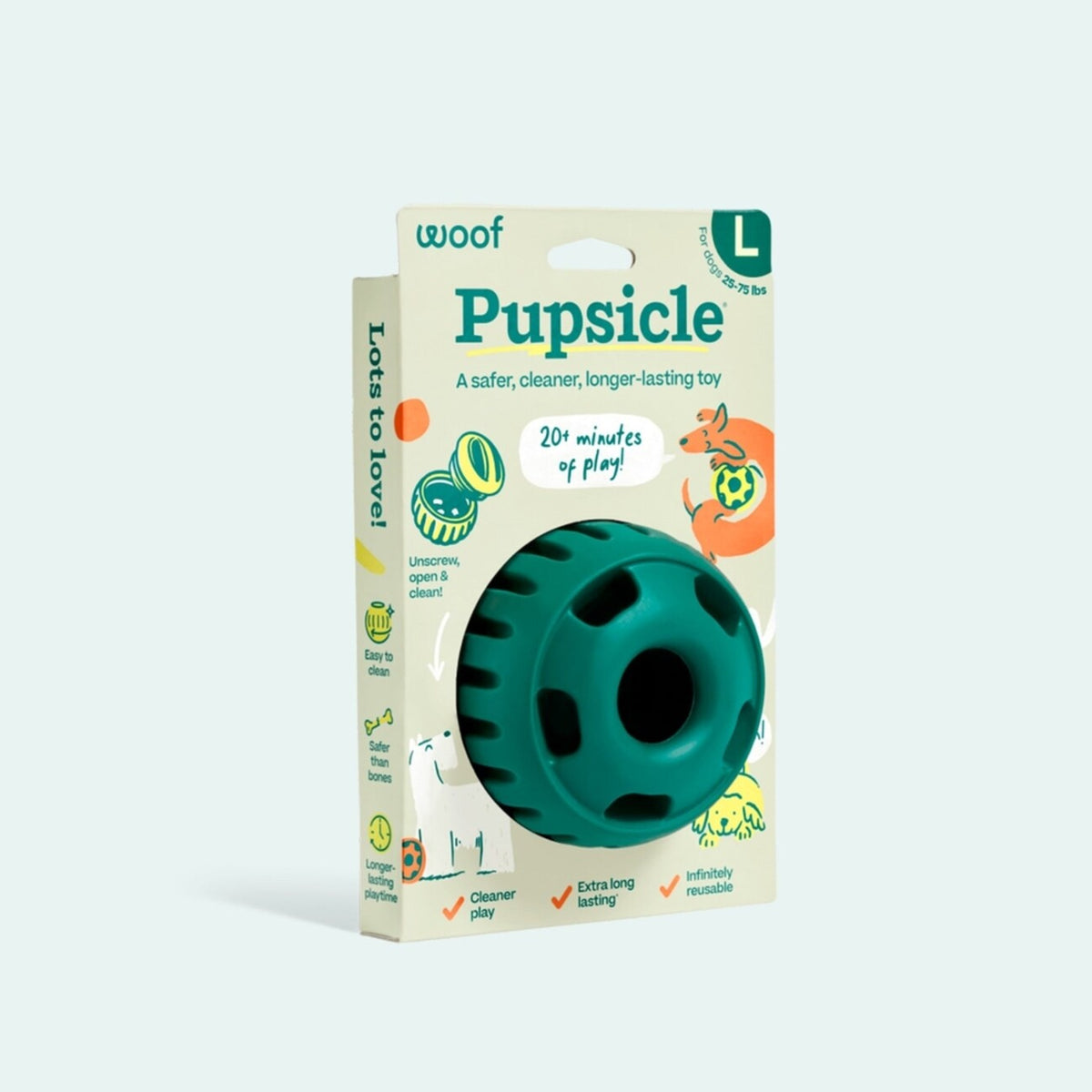 Pupsicle Grün – Kühlender Schleckspaß für deinen Hund 🐶 – L: ca. 9 cm, für Hunde 10-30 kg