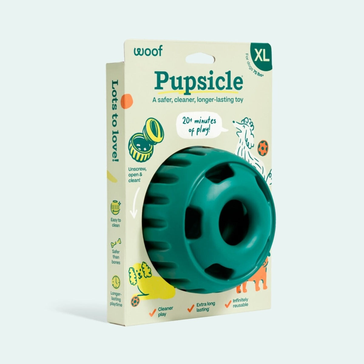 Pupsicle Grün – Kühlender Schleckspaß für deinen Hund 🐶 – XL:ca 12 cm, für Hunde + 30 kg