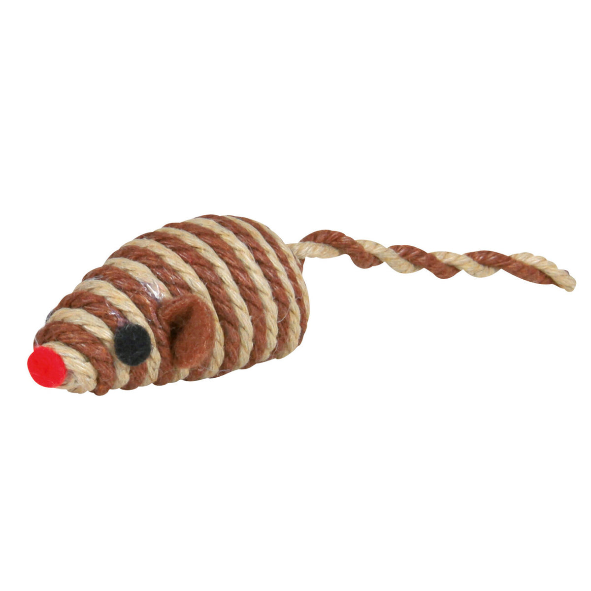 Spielmaus mit Baumwollgarn und Bast