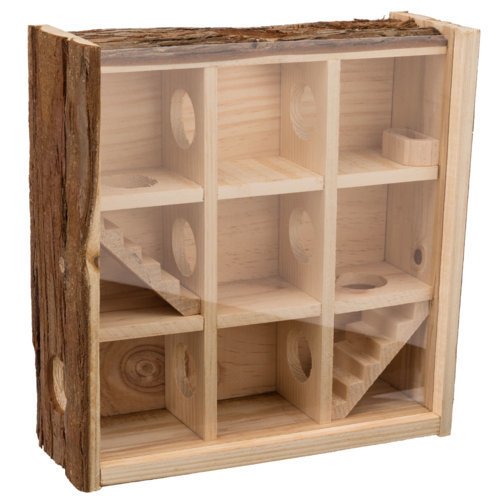 Spielturm mit Sichtscheibe für Hamster und Mäuse – 30 × 30 × 10 cm