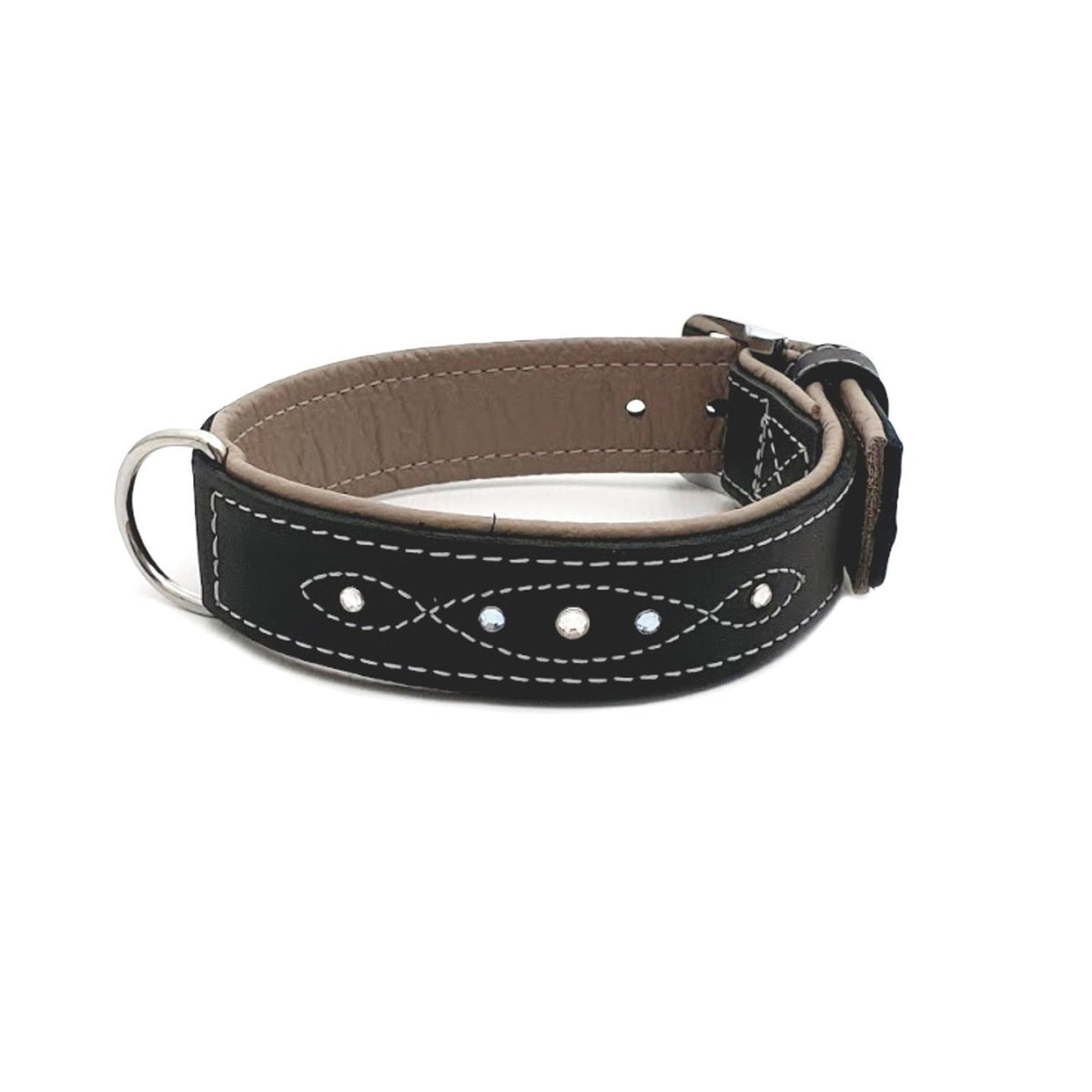 Sternfalbe Lederhalsband für Hunde