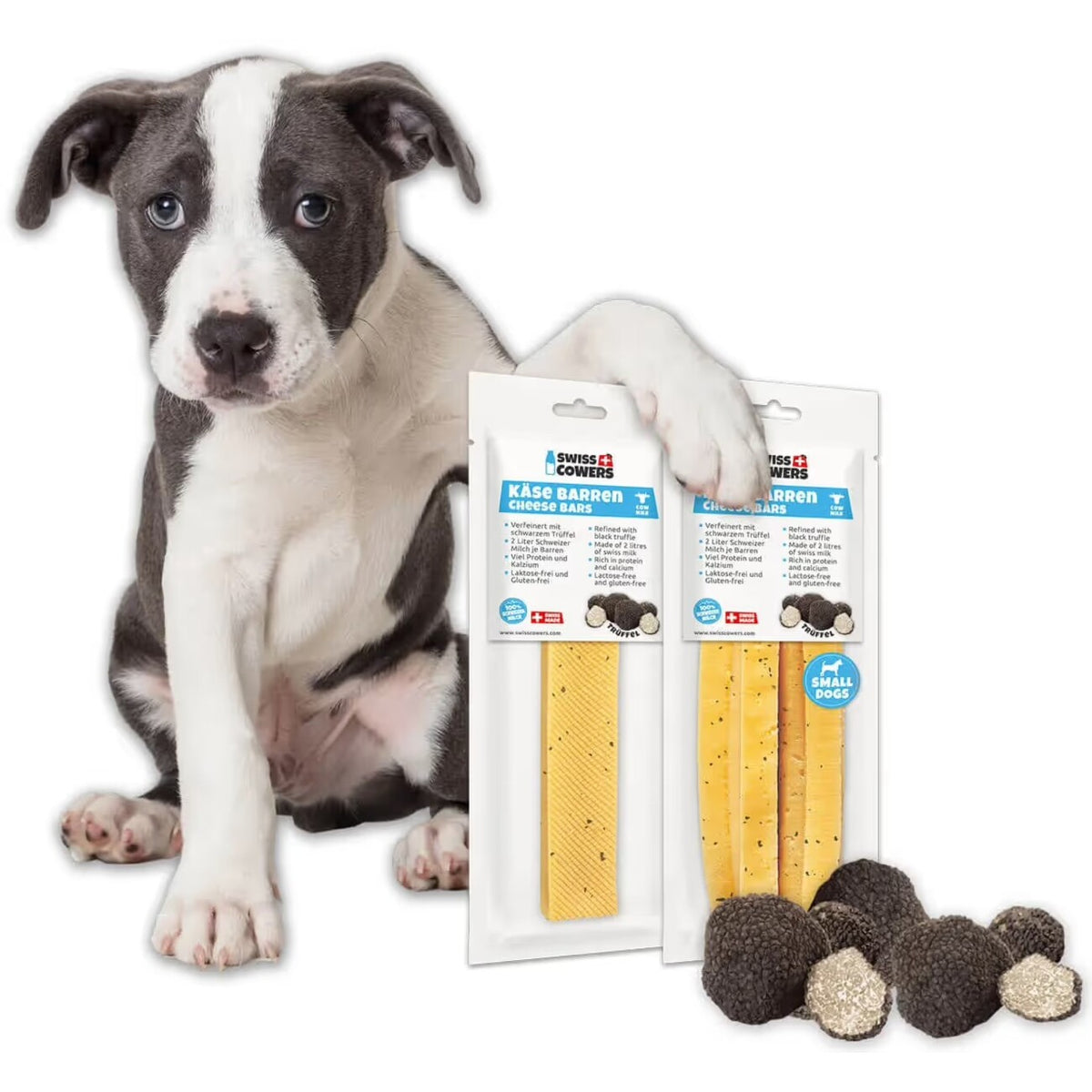 Kaukäse Stangen für Hunde, Käse Barren mit schwarzem Trüffel