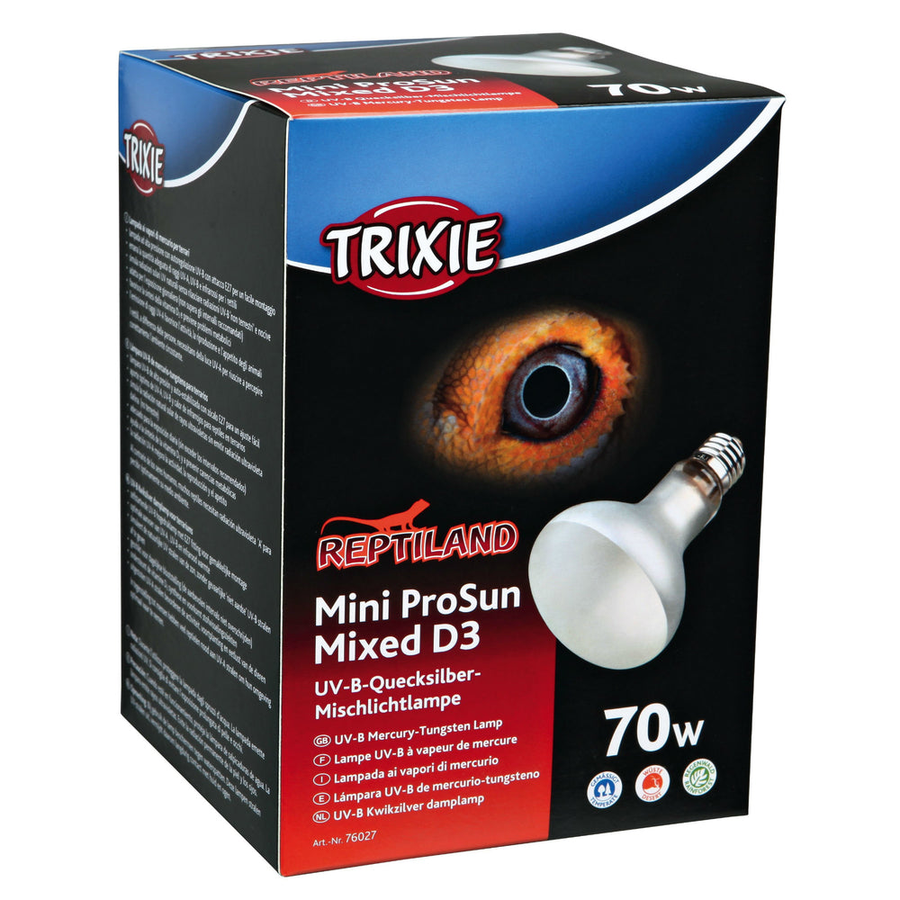 Terrarium UV Mischlicht Lampe ProSun, UV-B, selbststartend – Leistung: 70 W Lichtstrom: 450 lm Kelvin: 3500 Maße: ø 80 × 108 mm