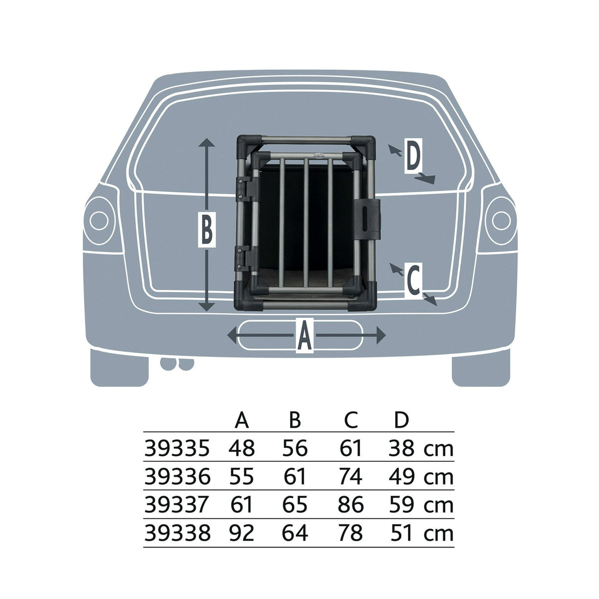 TRIXIE Hunde Alubox Transportbox Aluminium in Grafit â Sicherer Reisebegleiter fĂŒrs Auto
