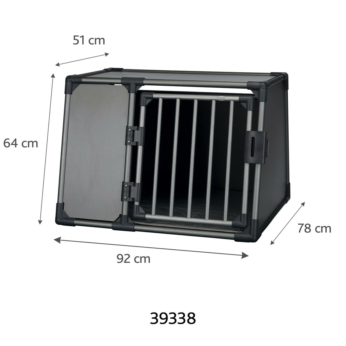 TRIXIE Hunde Alubox Transportbox Aluminium in Grafit â Sicherer Reisebegleiter fĂŒrs Auto