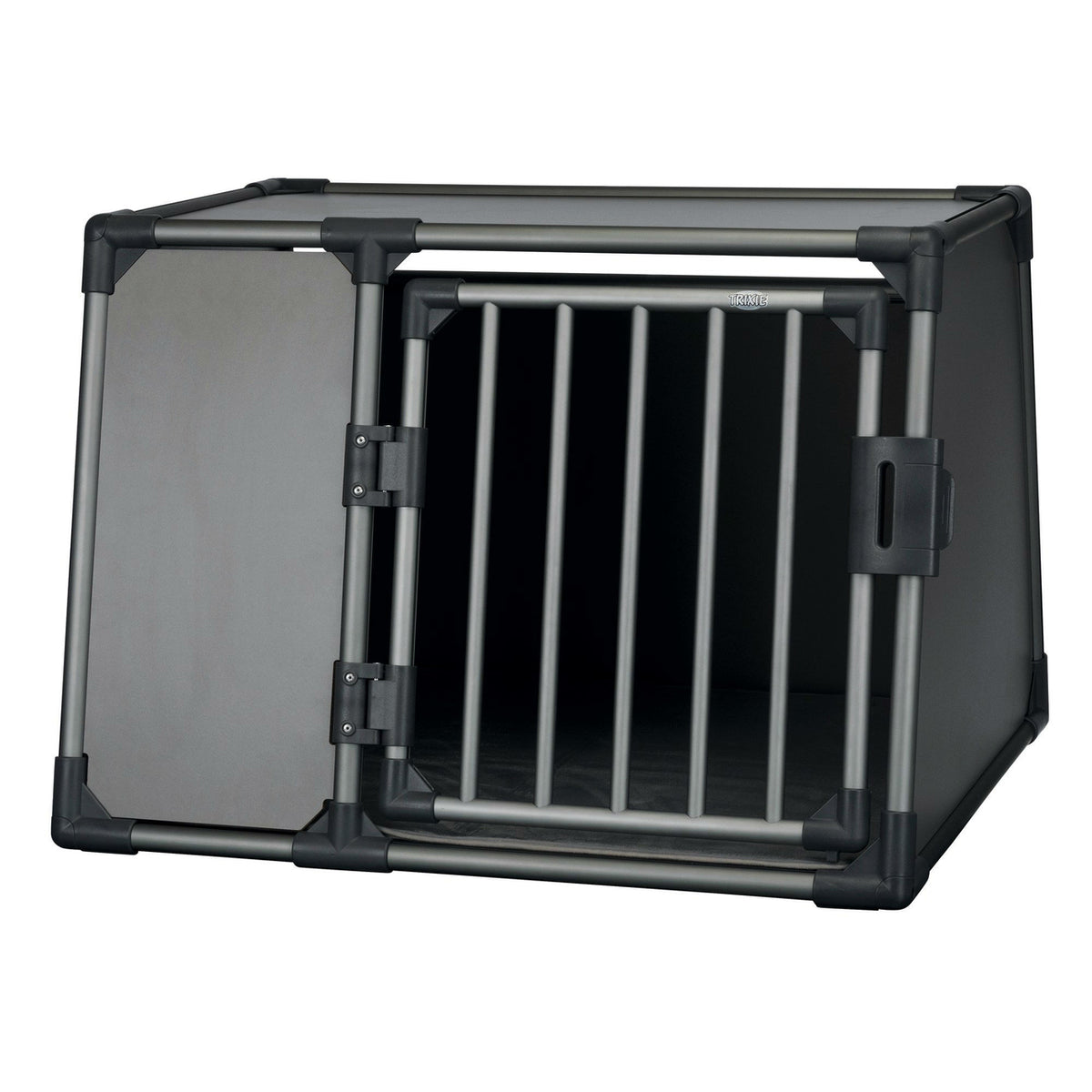 TRIXIE Hunde Alubox Transportbox Aluminium in Grafit â Sicherer Reisebegleiter fĂŒrs Auto