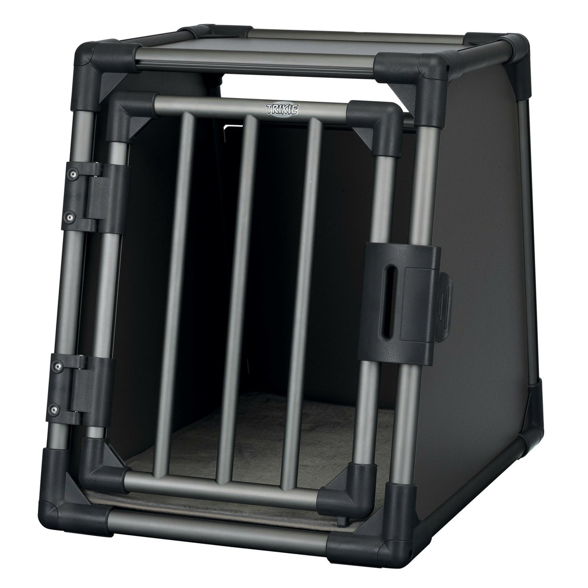 TRIXIE Hunde Alubox Transportbox Aluminium in Grafit â Sicherer Reisebegleiter fĂŒrs Auto