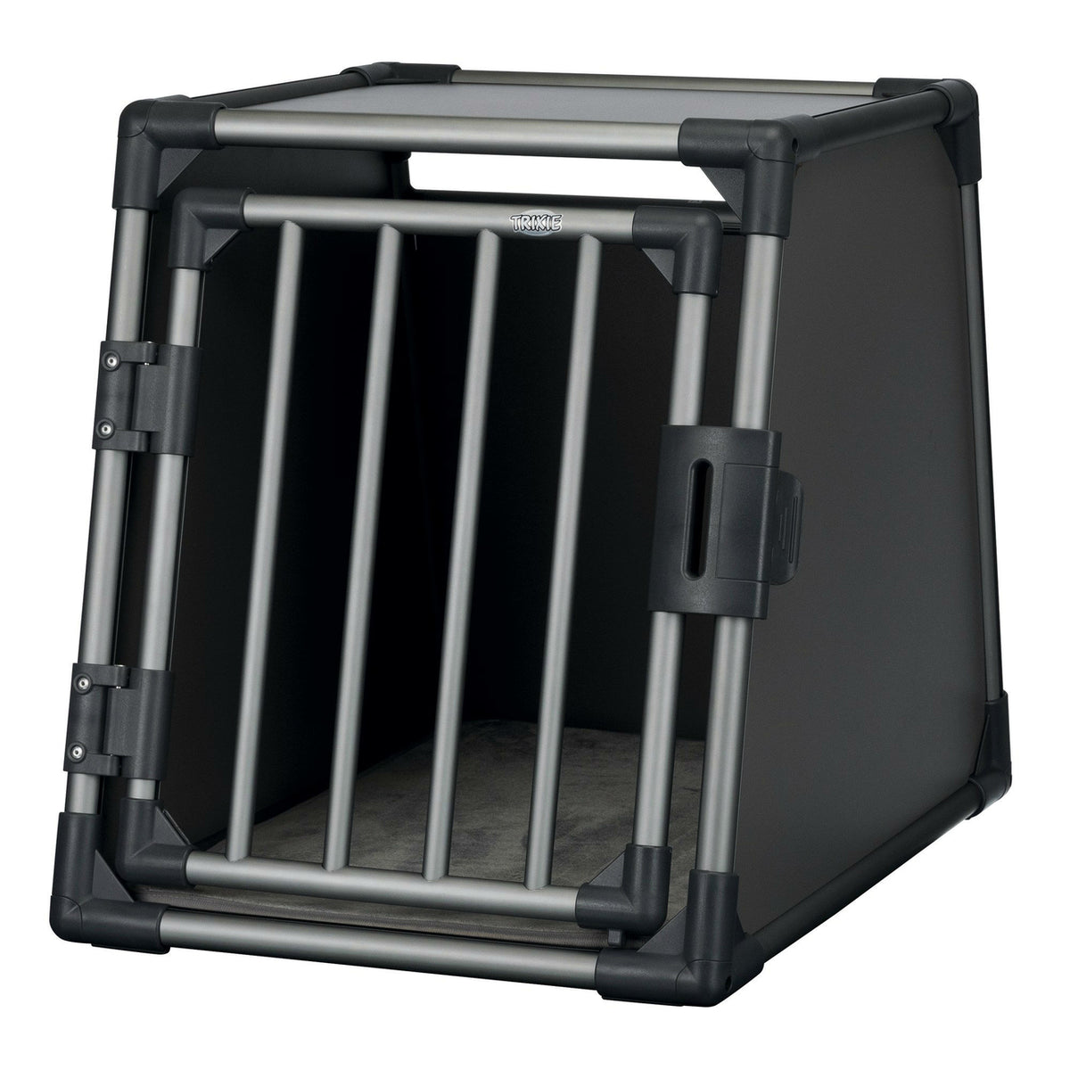 TRIXIE Hunde Alubox Transportbox Aluminium in Grafit â Sicherer Reisebegleiter fĂŒrs Auto