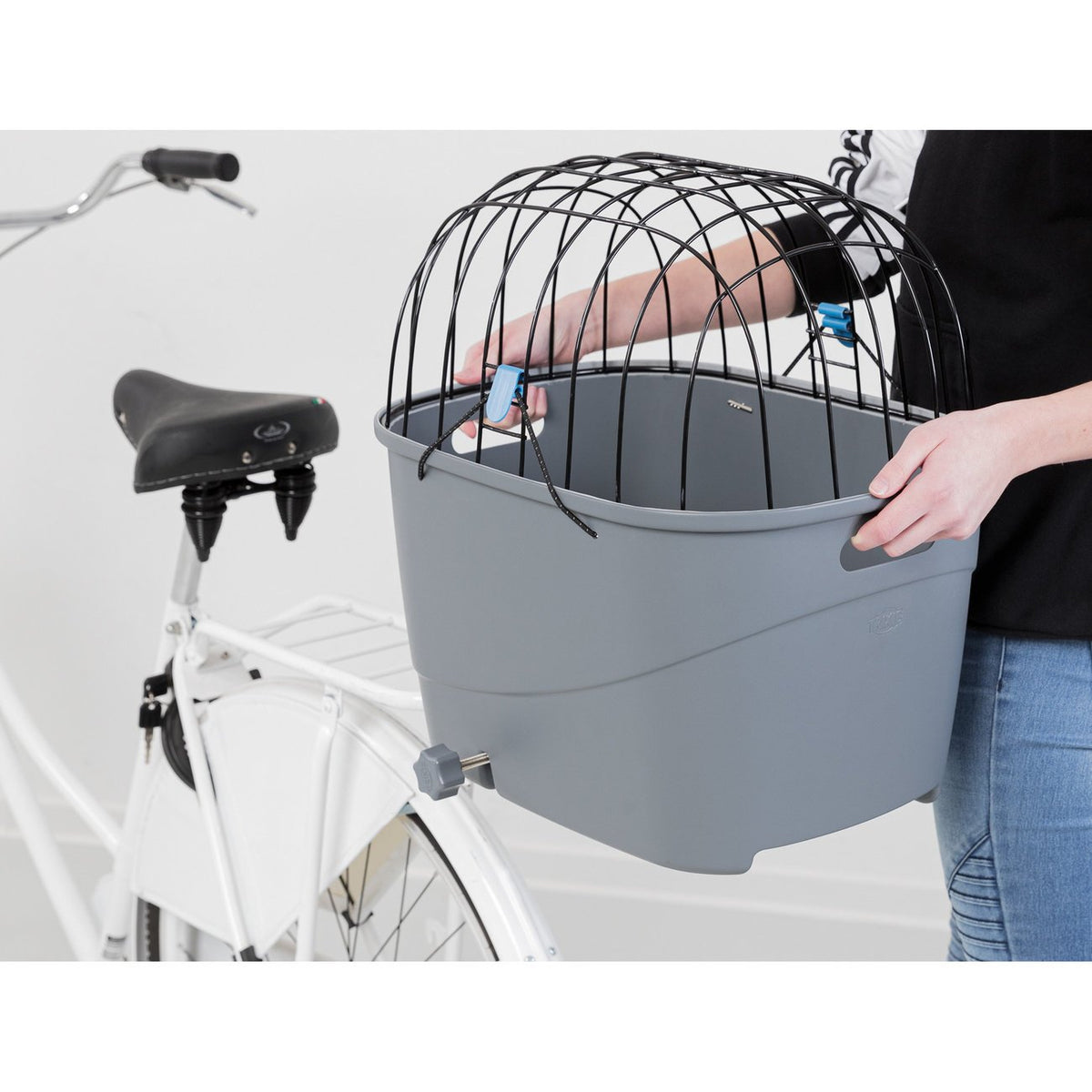 Hundefahrradkorb für Gepäckträger aus Kunststoff