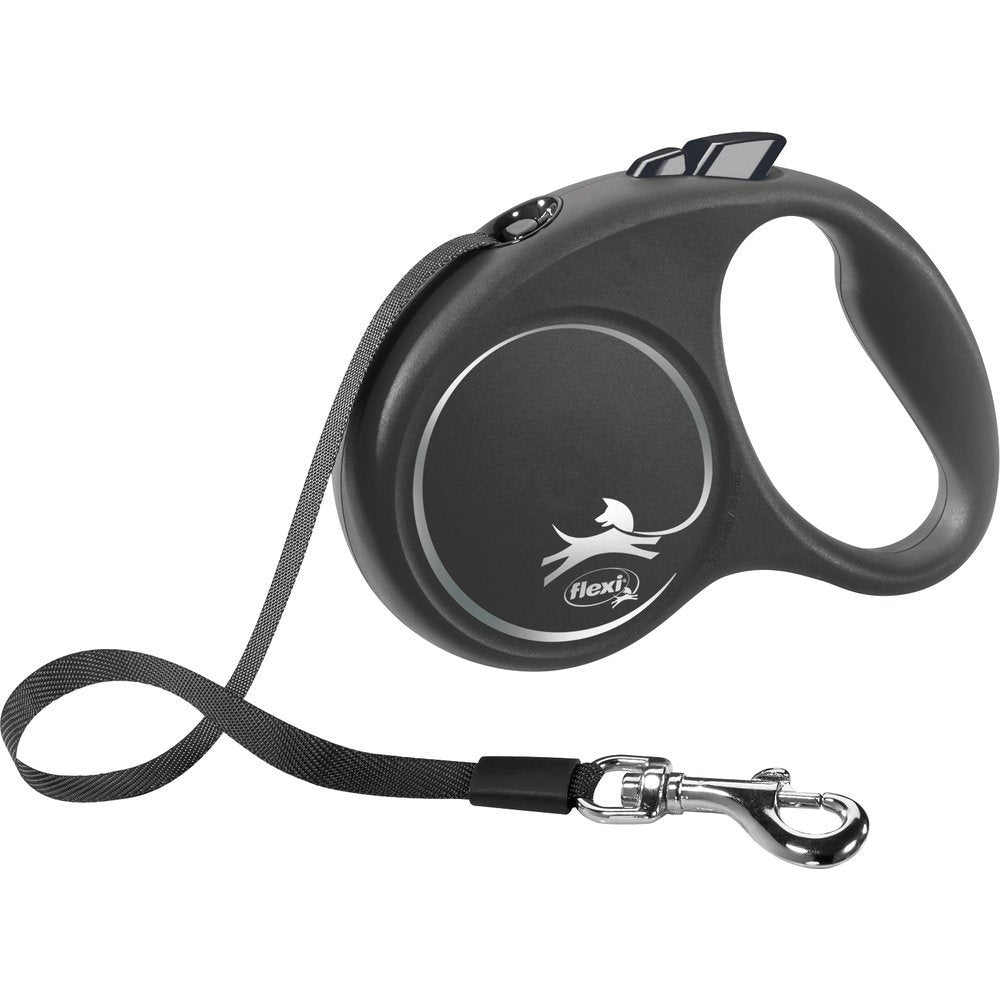 flexi BLACK DESIGN Gurtleine – S: 5 m, schwarz, bis zu 15kg