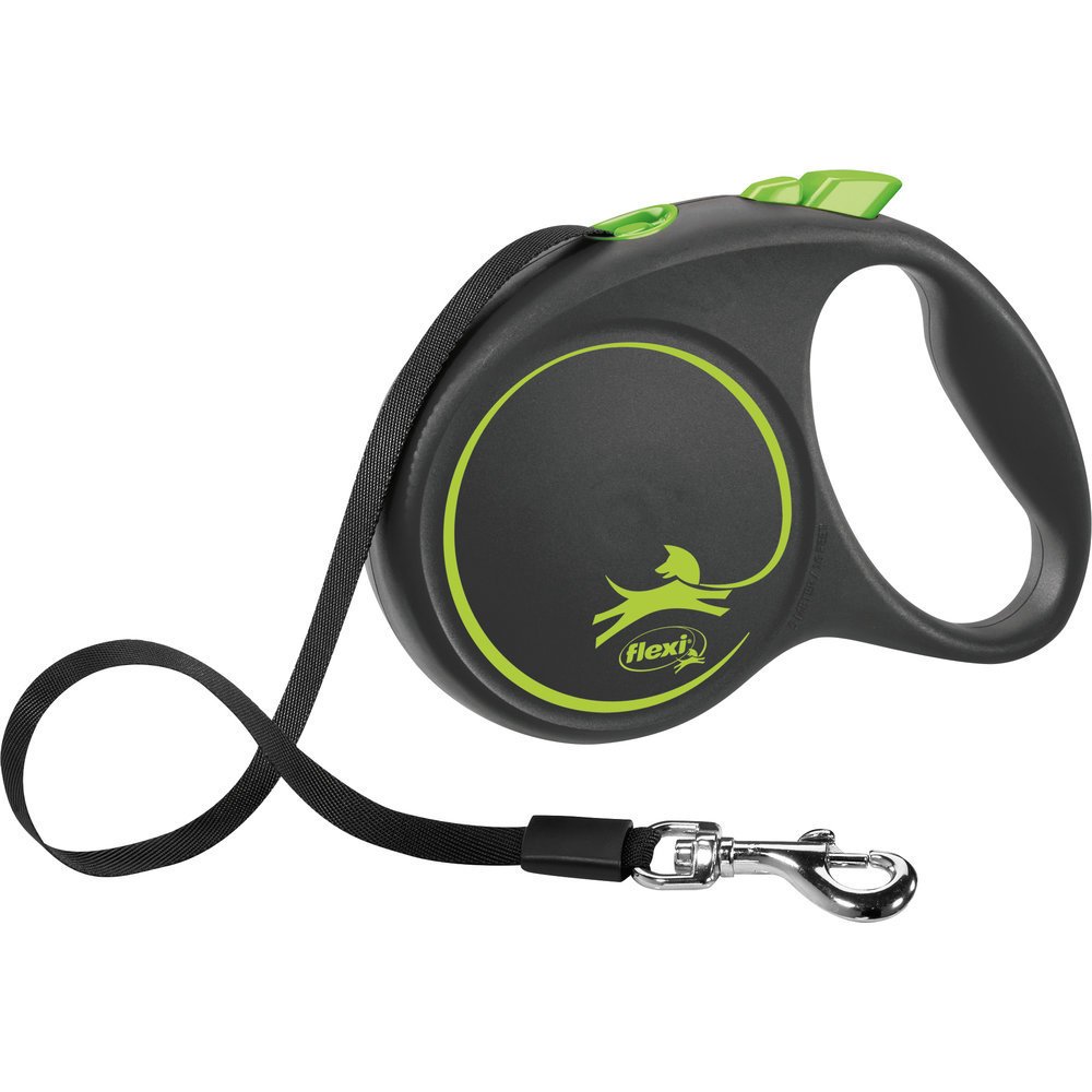 flexi BLACK DESIGN Gurtleine – L: 5 m, grün, bis zu 50kg