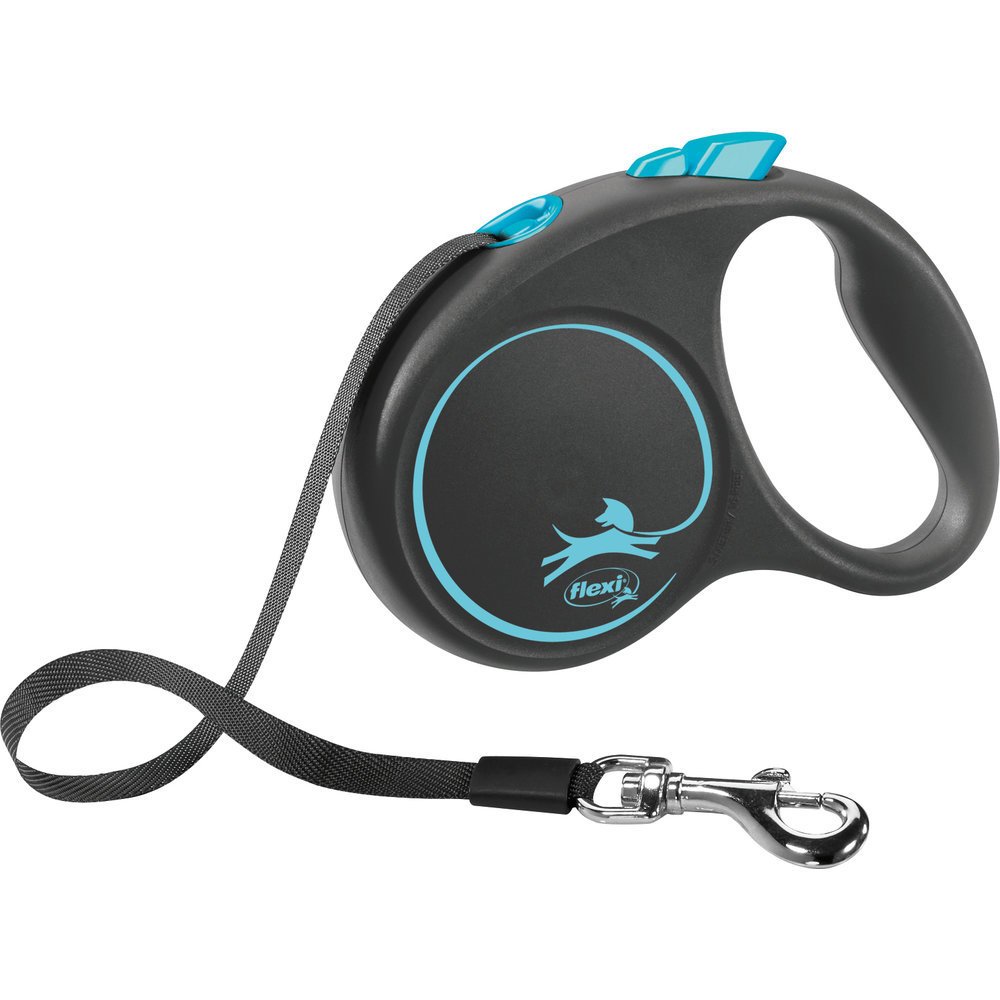 flexi BLACK DESIGN Gurtleine – S: 5 m, blau, bis zu 15kg