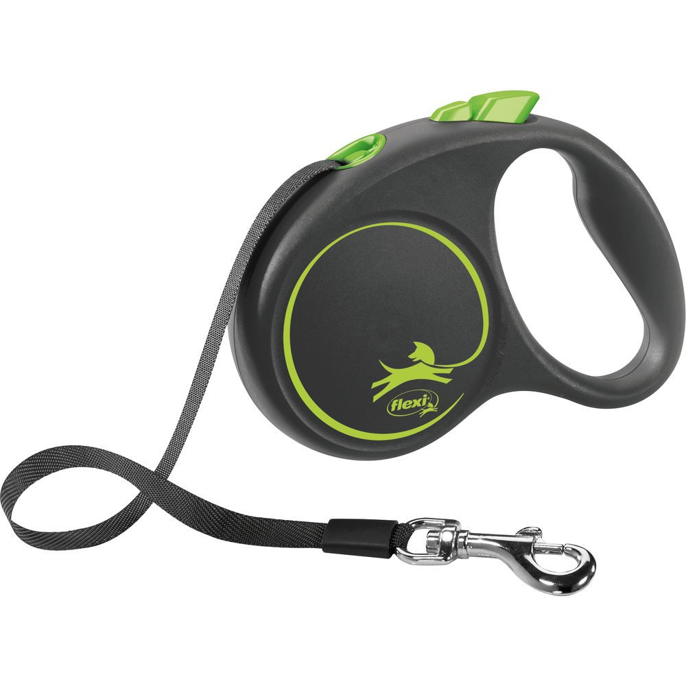 flexi BLACK DESIGN Gurtleine – S: 5 m, grün, bis zu 15kg