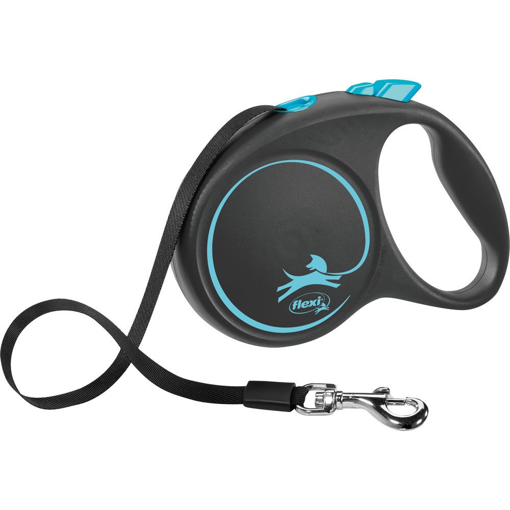 flexi BLACK DESIGN Gurtleine – L: 5 m, blau, bis zu 50kg