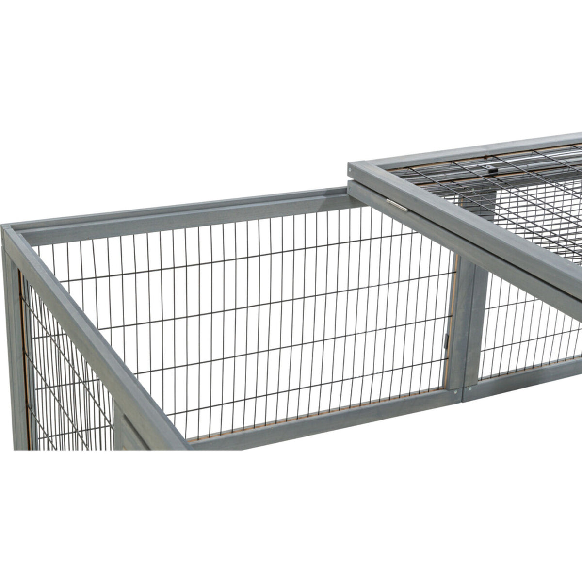 TRIXIE Freilauf mit Abdeckung fĂŒr Kleintiere â Sicher & artgerecht! â 174 Ă 48 Ă 109 cm, grau