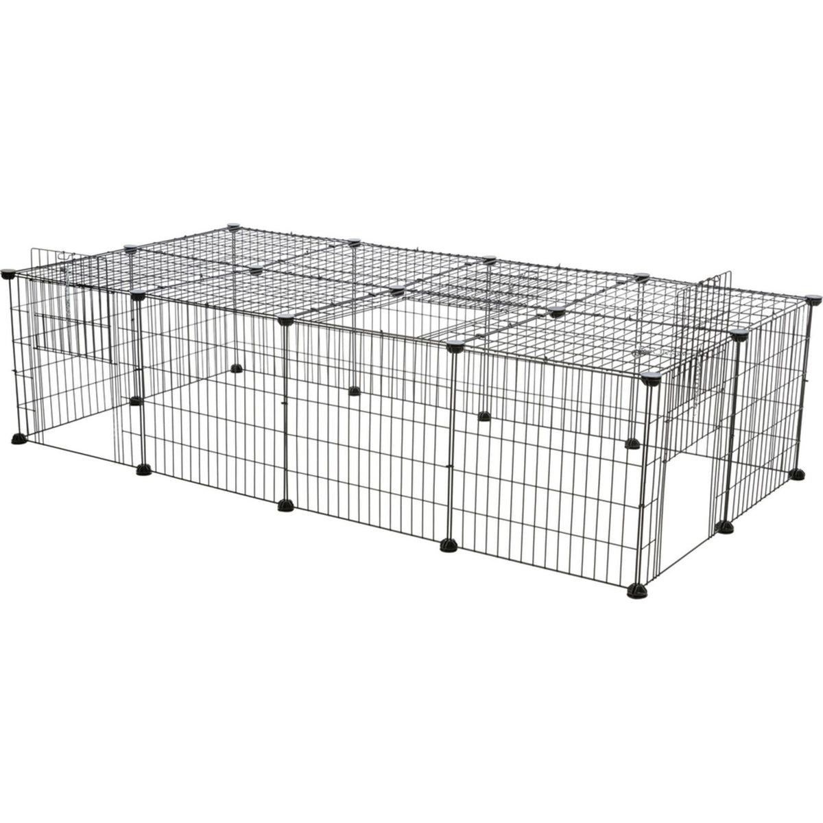 TRIXIE Freilaufgehege mit Abdeckung | Sicherer Auslauf fĂŒr Kaninchen & Meerschweinchen â 152 Ă 38 Ă 72 cm, schwarz