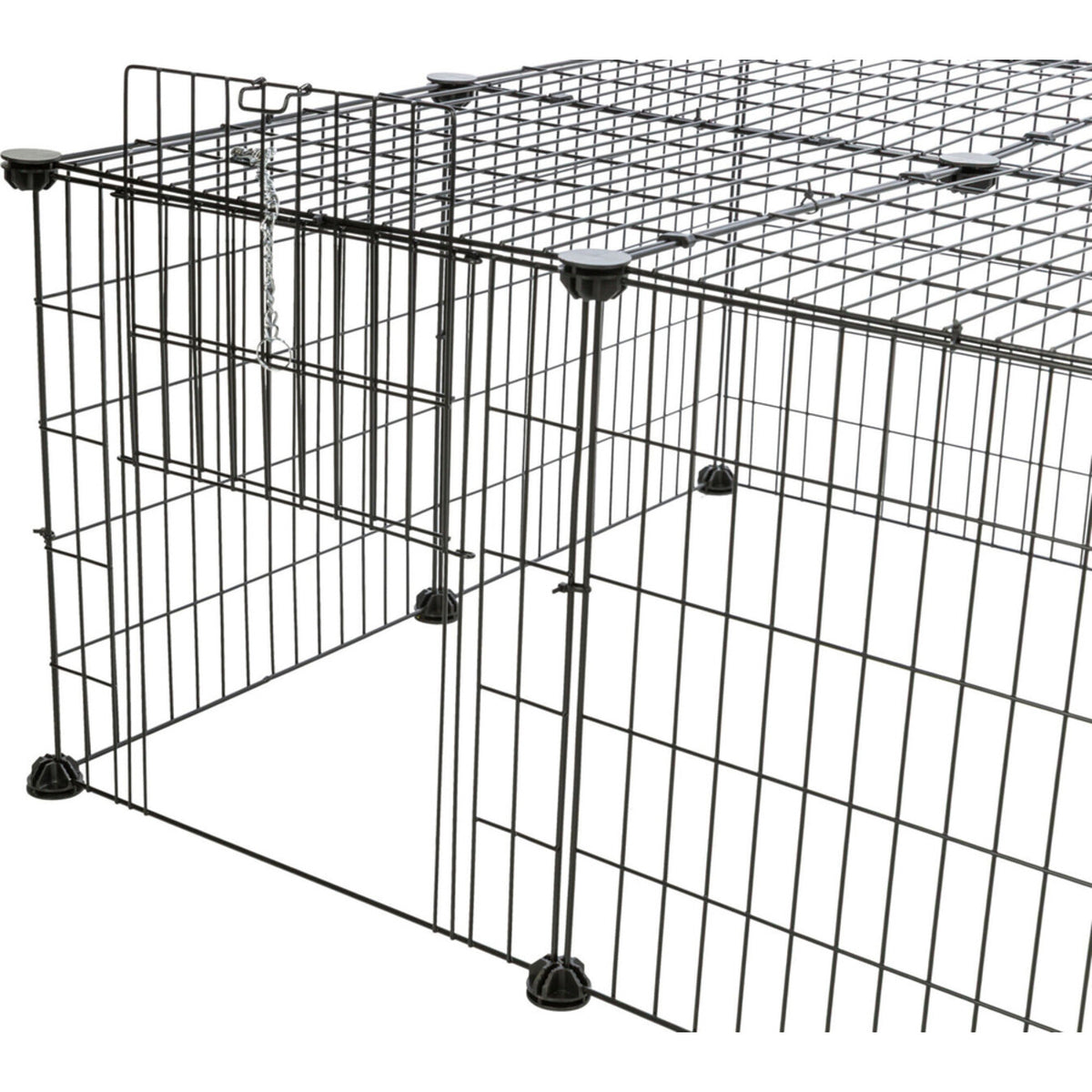 TRIXIE Freilaufgehege mit Abdeckung | Sicherer Auslauf fĂŒr Kaninchen & Meerschweinchen â 152 Ă 38 Ă 72 cm, schwarz