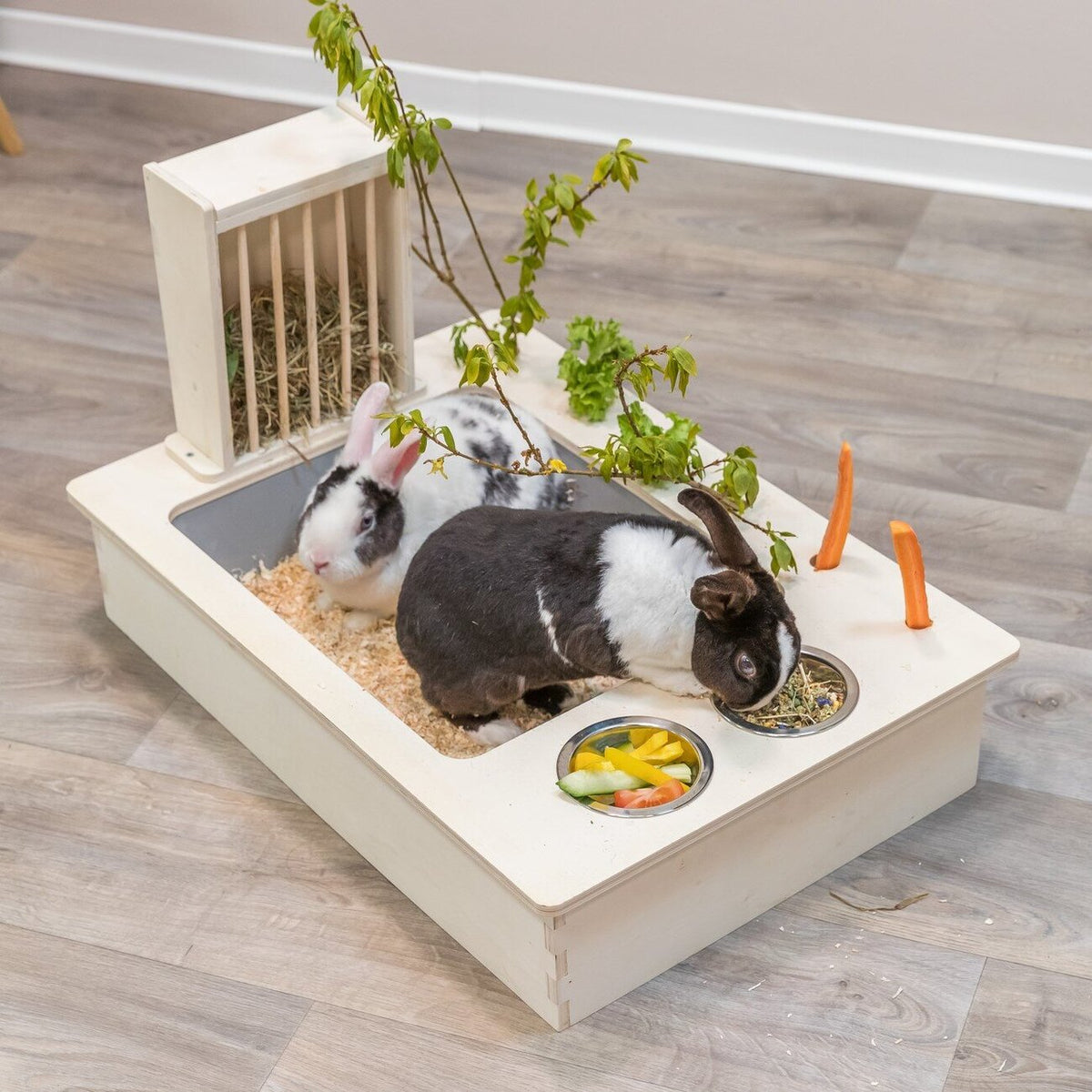 Futterstation für Nager aus Holz