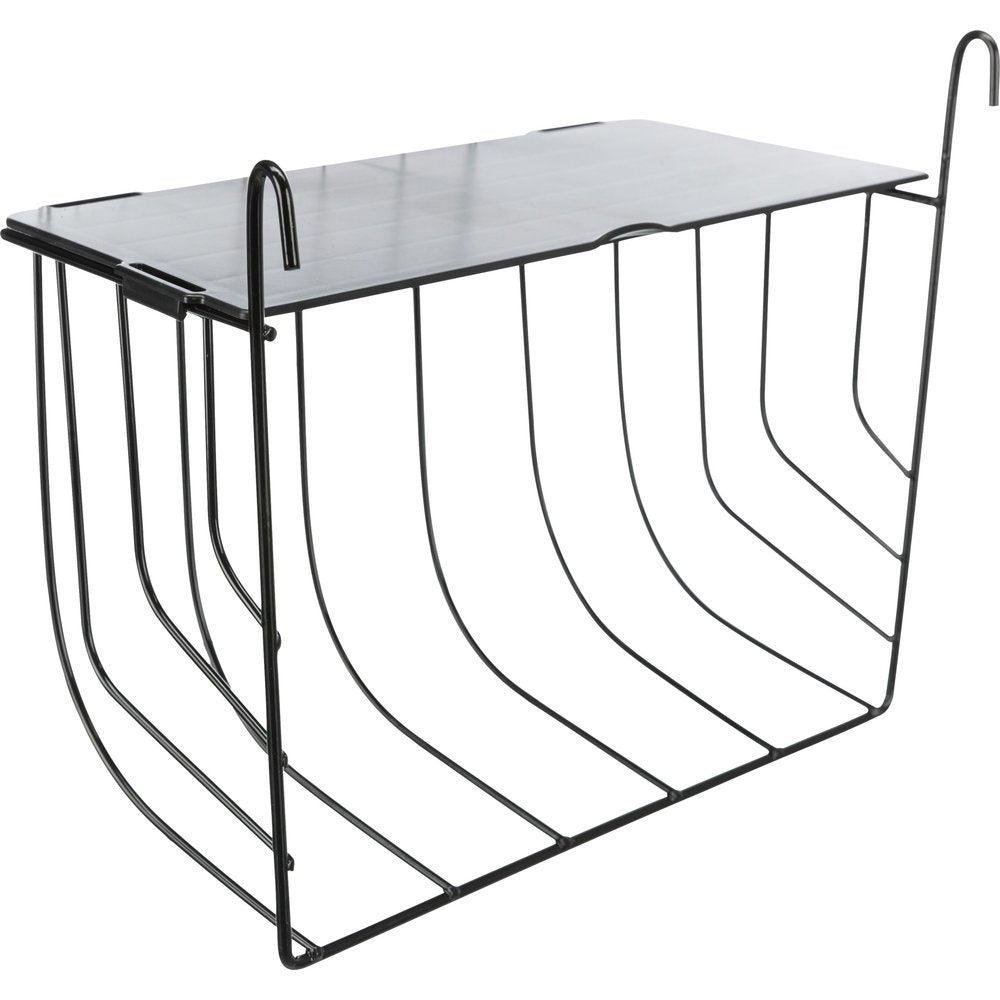 Heuraufe zum Einhängen aus Metall – 25 × 18 × 12 cm, schwarz